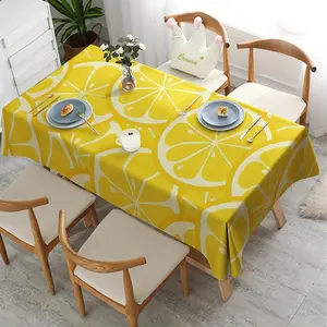 1 Piece of Yellow Lemon Slice Minimalist Digital Printed Tablecloth - Suitable for Dining Tables, Weddings, Bridal Parties, Birthdays, and Party Decorations | Holiday Table Decoration | Exquisite Design