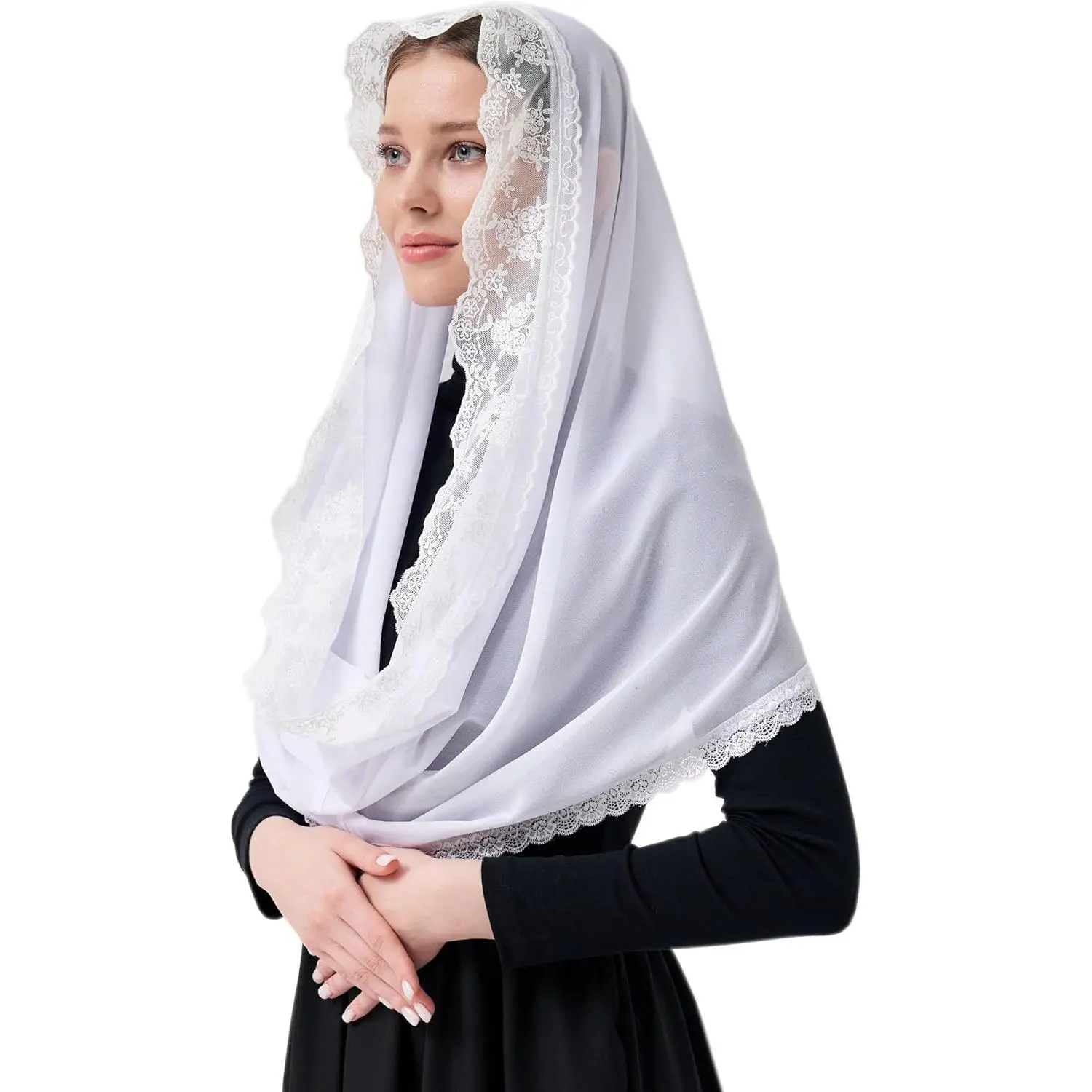 Infinity Chapel Veil Scarf for Church Chiffon Hijab Head Shawl Wrap Muslim V96