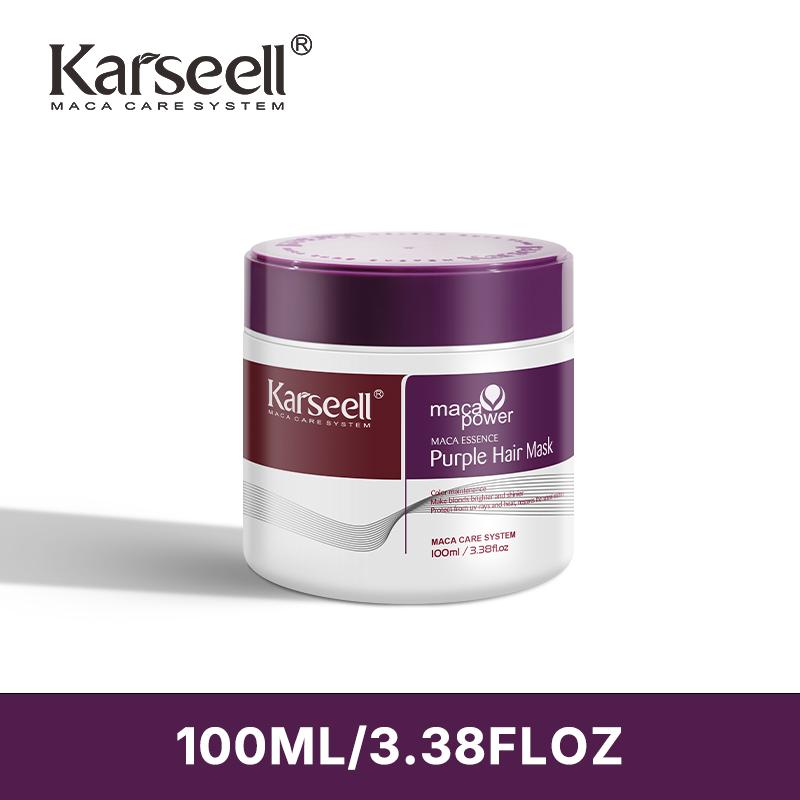 Karseell 3.38floz 100ml Purple Hair Mask Professional Neutralizes Brass & Yellow Tones For Blonde Silver Gray Highlighted Hair