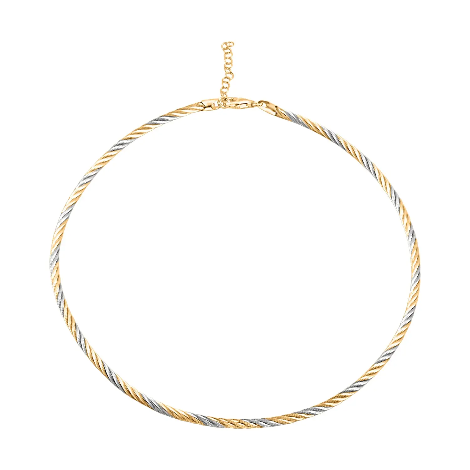 Italian Chain Necklace in 14K YG and Rhodium Over Sterling Silver 19.25 Grams 17 Inches