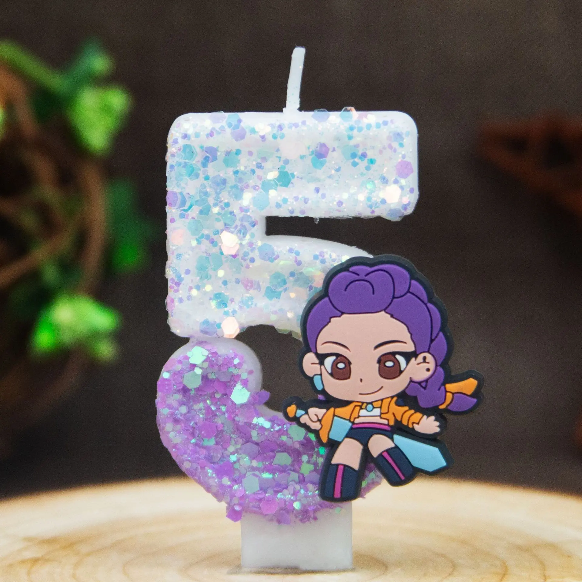 Demon Hunter Girl Group 3D Digital Candle Birthday Cake Decoration Supplies, Anniversary Photo Digital Candle, Festival Party Decorations