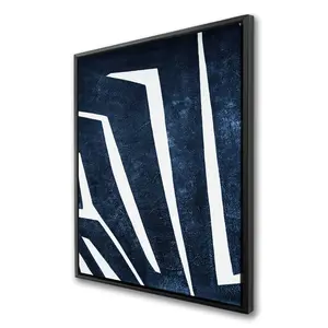 Begin Home Decor C1FC3648J7KCWT 36 x 48 in. Blue Labyrinth - Bedroom Shapes Framed Canvas - Home Decor