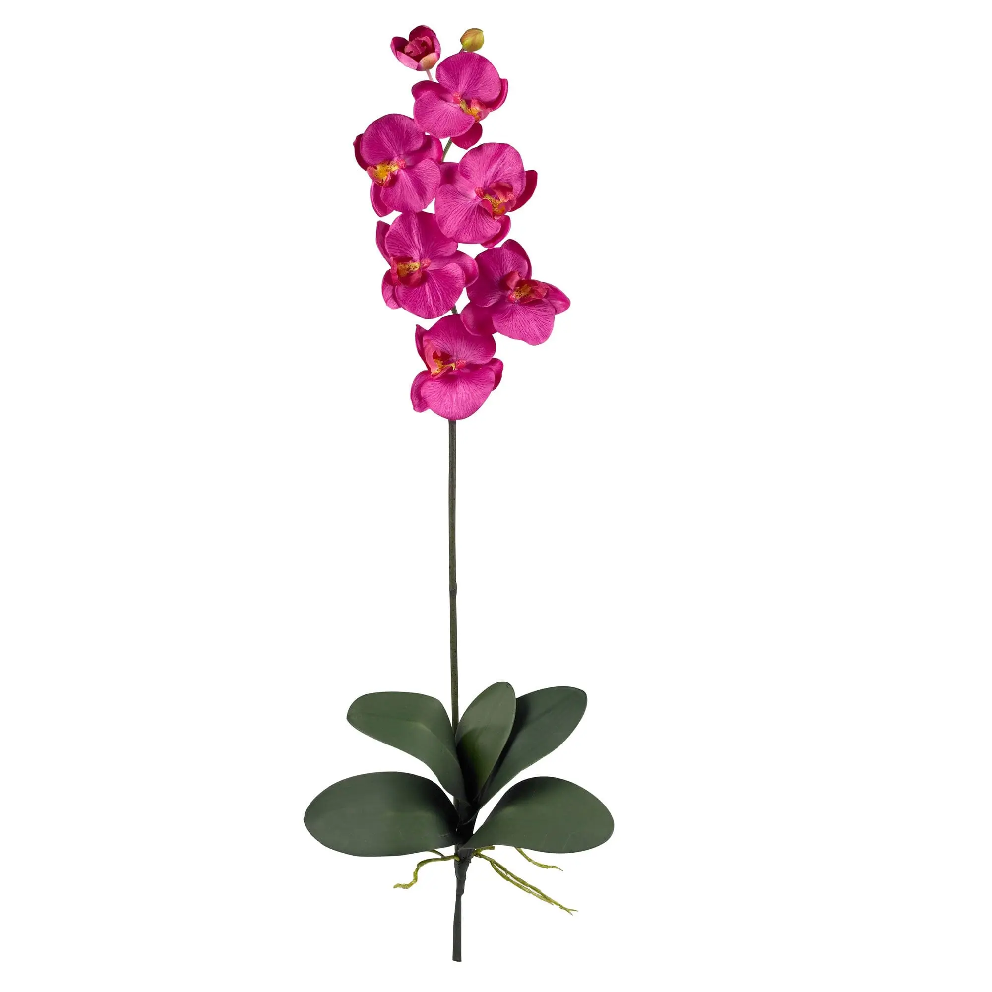 6-Stem Decorative Fake Silk Phalaenopsis Orchid Flowers with Leaves, Home Decor Ornaments