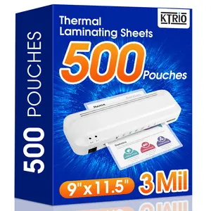 KTRIO 500 Pack Laminating Sheets, Hold 8.5 x 11 Inches, 3 Mil Thermal Laminating Pouches, 9 x 11.5 Laminate Sheets for Laminator, Clear Lamination Sheet Paper, Letter Size, Office School Home Supplies