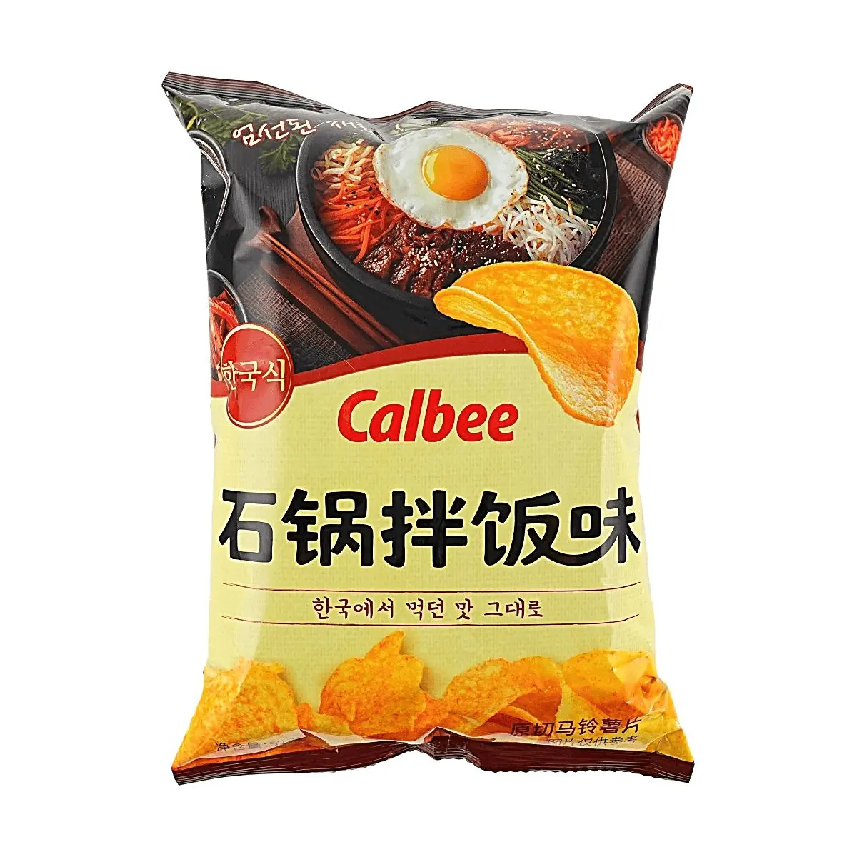 Calbee Bibimbap Flavor Potato Chips 52g - Savory Korean Rice Bowl Snack, Crispy & Delicious