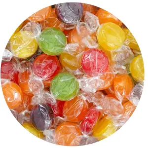 Assorted Fruit Hard Candy, 1 Pound Bulk Bag, Individually Wrapped Fruit Disc Candies, Mixed Fruit Flavored Hard Candy for Candy Bowls, Parties & Sharing