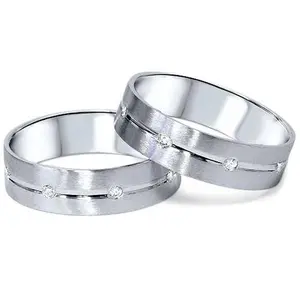 1/3ct Diamond His Hers Wedding Band Set 14K White Gold