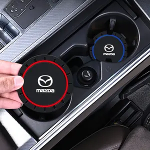 2pcs Silica Gel Car Interior Cup Holder Anti-Slip Insert Coaster Mat for Mazda 3 6 Cx5 Cx3 Cx9 Mx5 Rx8 Axela Demio Atenza, Car Auto Accessory for Water Bottles and Drink Stability