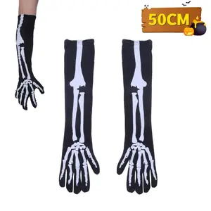 Halloween Gloves Black White Makeup Props Halloween Supplies Naturalness Skull Ghost Claw Gloves Festival Products 2024