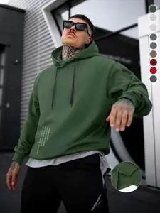 Men's Hoodie Casual Tie-Cap Sports Pullover with Pocket Irregular Hem and Relaxed Fit Print Design Couple's Long Sleeve Operator Autumn Outfit 2000s Style Solid Color Hoodie