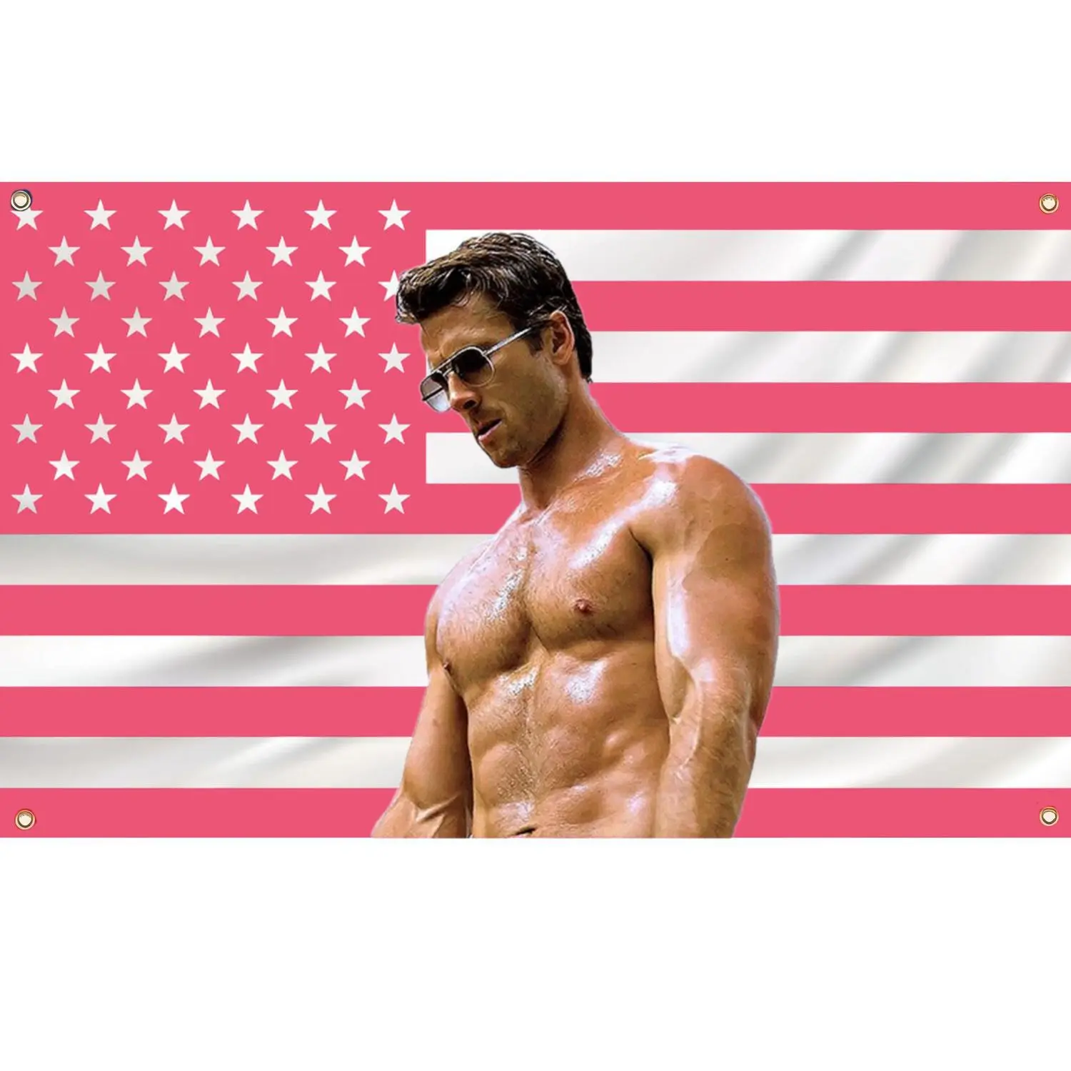 Glen Powell Pink Wall Tapestry American Flag, Powell Flag Gift For Him, Gift For Her Gift For Him, Gift For Her