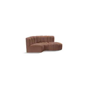 Arc Cognac Vegan Leather Modular Sofa