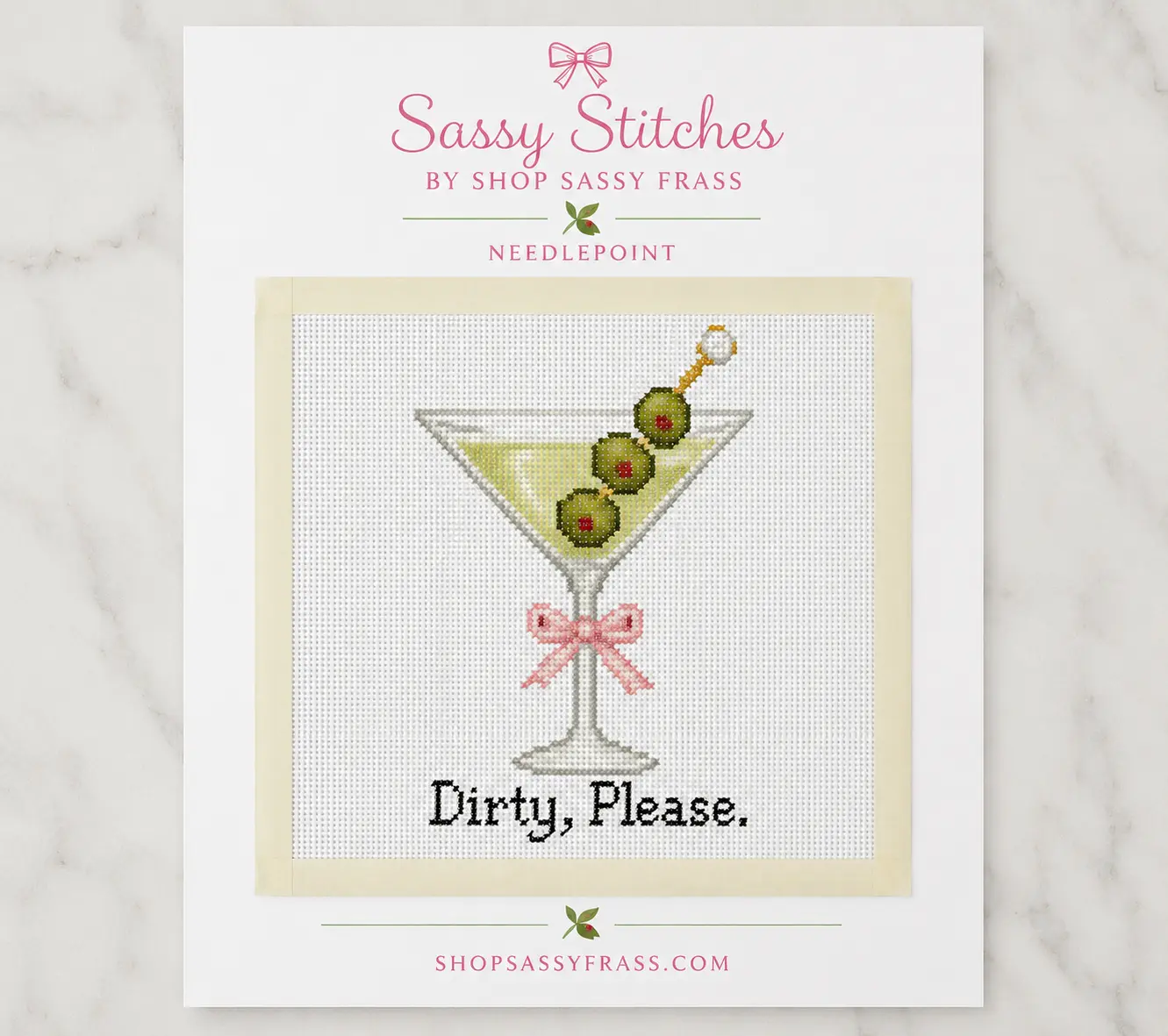 Dirty Please Printed Needlepoint Canvas