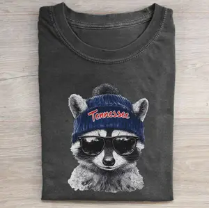 Tennessee Football Mascot Vintage Graphic Tees, Titans Tshirt, T-Rac Raccoon T-Shirt, Unisex Funny Rugby Gift Shirts Top Menswear Womenswear