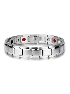 Strong Magnetic Bracelet, Healing Magnet Therapy Bangle, Stainless Steel, Adjustable Length, Unisex, Casual Style, Perfect Gift for Friends and Family