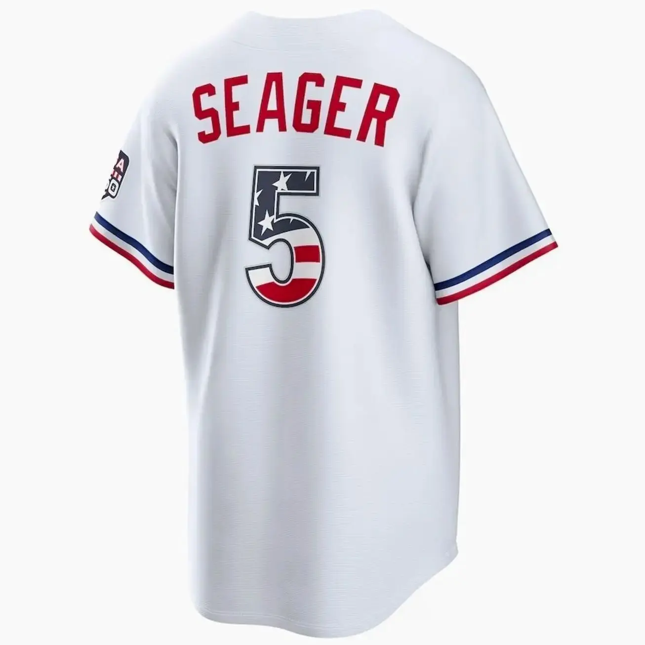 Unisex Baseball Fourth of July Tejas USA Seager 5 2026 White USA 250 Stadium Jersey