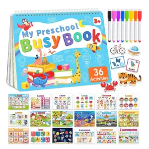 Toddler Busy Book Montessori Toys for 3-5 Year Olds, Preschool Learning Activities, Tracing & Coloring Activity Book, Autism Sensory Travel Toys for Boys Girls