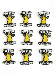 9-Pack Pew Pew Madafakas Duck Enamel Pins, Fun Cartoon Letter Brooches, Fashionable Lapel Pins for Backpacks, Hats, Coats, Unique Gifts