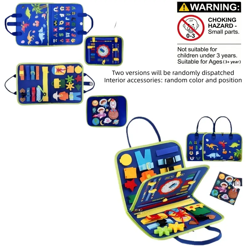 Dinosaur World Felt Handbag Book, 1 Set Early Development Activity Toy, DIY Educational Toy Material, Animals, Crafts