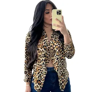 Leopard Animal Print Satin Cardiganan - Stylish Animal Patterned Cardigan for Your Collection