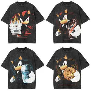 Anime Figma Store x [COLLECTION] Retro Limited Shadow The Hedgehog T-Shirt, Funny Meme Cartoon Shirt Movie Unisex Oversized Heavyweight Cotton Acid Washed Tee, Men Gifts