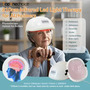 Toponechoice 810nm Near Infrared Brain PBM Helmet, Photobiomodulation Therapy , rTMS Alternative for Parkinson, Alzheimer, Dementia, Depression, Anxiety, Stroke, PTSD, Insomnia, Cognitive Decline & Memory Loss, Supports Neural Repair & Brain Wellness