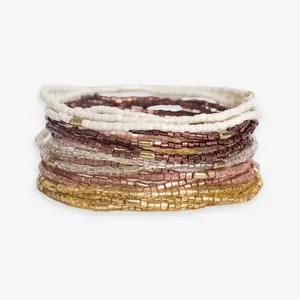 INK + ALLOY Chelsea 18 Strand Luxe Beaded Stretch Bracelet Set Mixed Metallic