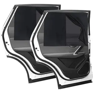 Window Shades,  Double Layer Window Screen for  Protection, UV Protection  Blackout/Half Shade  Window Covers, Auto Sun Shade Curtains Accessories (Black)