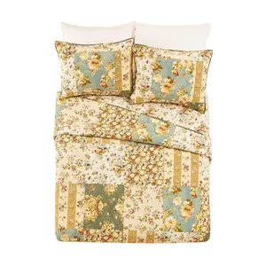 Modern Heirloom Floral Patch 3-PC King Quilt Set
