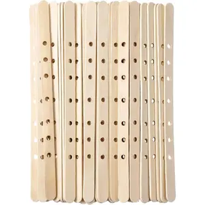Wooden Candle Wick Holders 50 count 7 Holes Wick Centering Devices Candle Multiwick Bars Candles Making Bars Wax Stick Clips Center Tool for DIY Wax Crafting Material Supplies