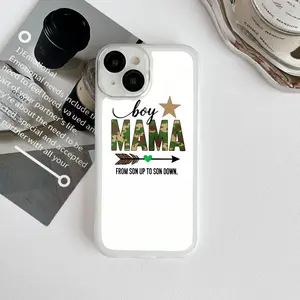 Boy Mama Camouflage Print  Case White From Son Up To Son Down Design For Iphone 17 16 Pro Air Plus Pro Max lovely  shockproof slim durable cover  beautiful aesthetic gift decorative  protector cover creative impact-resistant phone xr