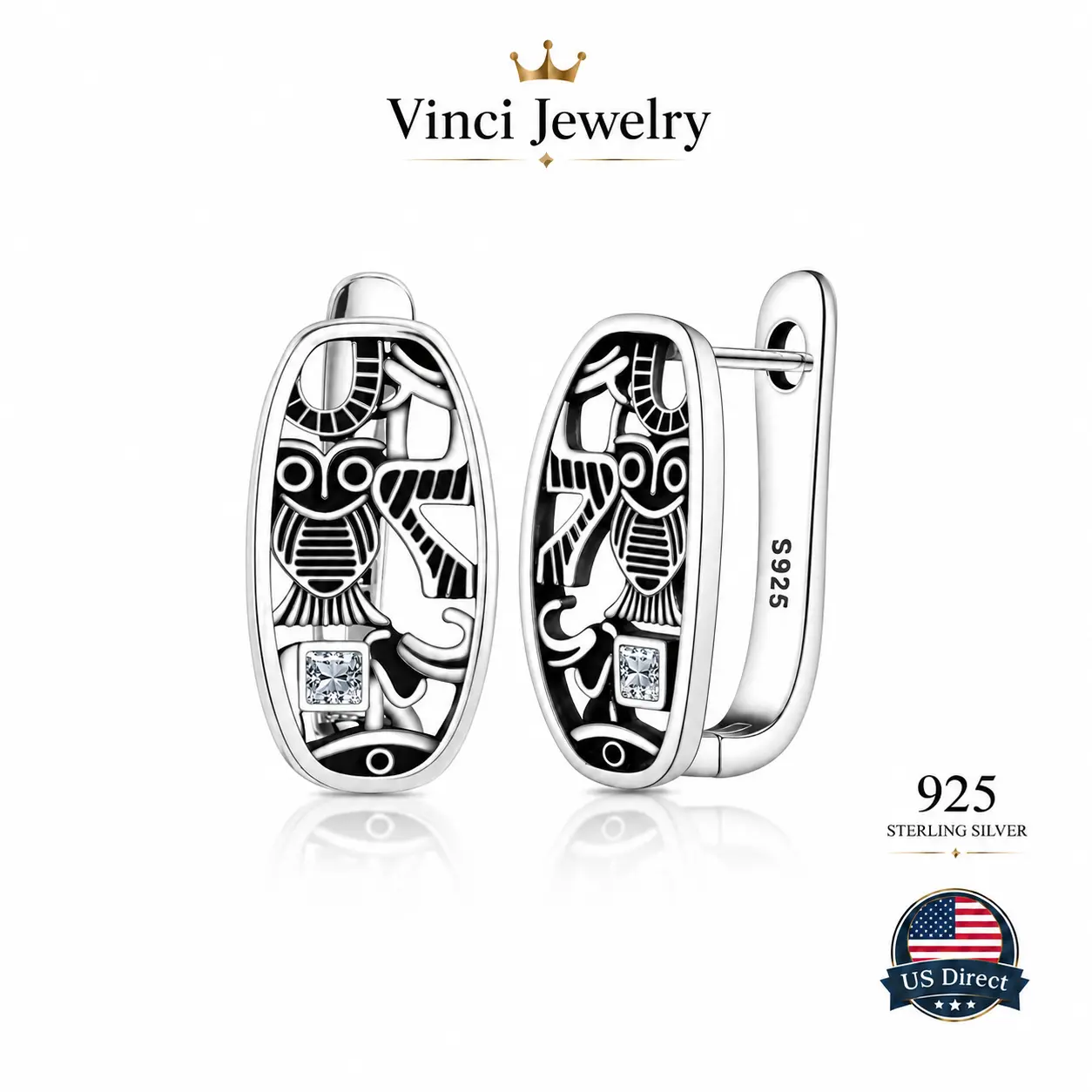 925 sterling silver Vintage Scarab Beetle Earrings Egyptian Inspired Gothic Jewelry Retro Oval Hoop Earrings Minimalist Statement Earrings Crystal Accent Everyday Fashion Gift for Women Girls Art Lovers Festival Party Vacation Office Elegant Unique