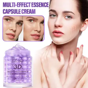 3D Multi-Effect Essence Capsule Cream with Collagen & Hyaluronic Acid 60g Tighten Facial Contours Hydrate & Nourish Skin Daily Use