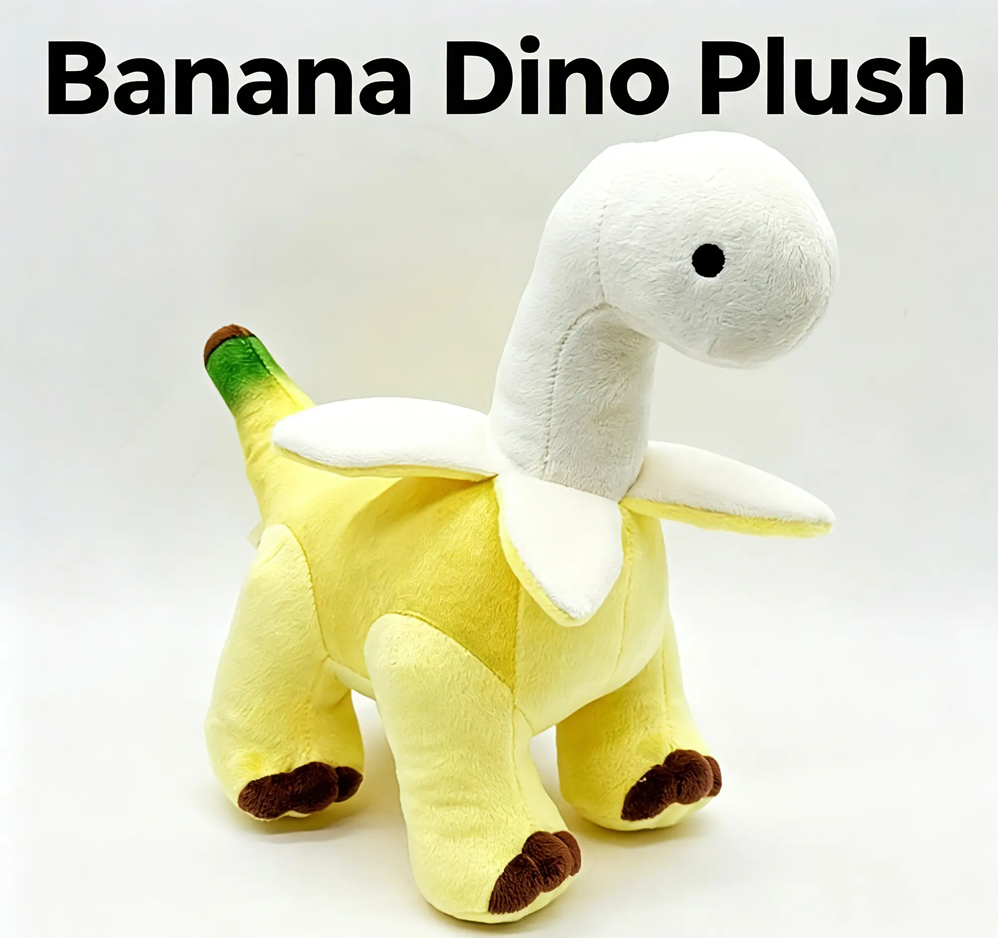 Quirky Banana Dino Plushie - Dino-Shaped Stuffed Toy, Funny Brachiosaurus Stuffed Animal, Cute Desktop Decor & Gift for Kids, Dino-Shaped Stuffed Toys