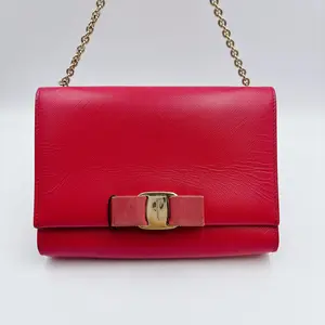Pre-owned SALVATORE FERRAGAMO Leather Crossbody Bags FERRAGAMO Red Clutch/phone carrierIncludes dust bag