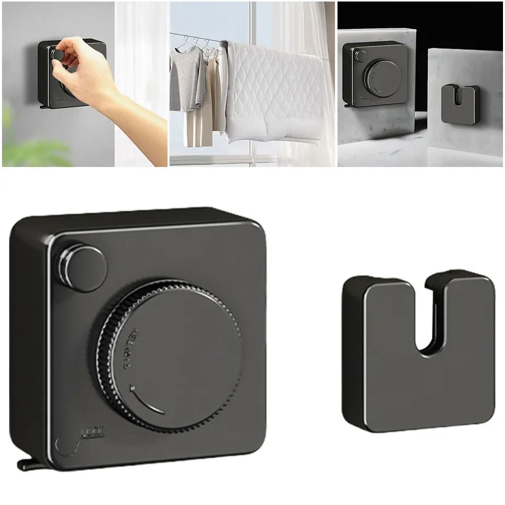 Stainless Steel Wall-Mounted Retractable Clothesline - Rust Resistant, Wrinkle-Preventing Laundry Drying Rope for Small Apartments, Indoor/Outdoor Space-Saving Home Accessory with Easy Installation, Accessories, Yes