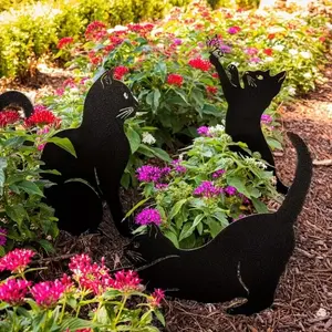 Cat Design Garden Stakes, 1 Count Cute Outdoor Statues, Garden Decoration for Yard, Garden, and Lawn, Charming Animal Decor, Garden Sculptures Statues