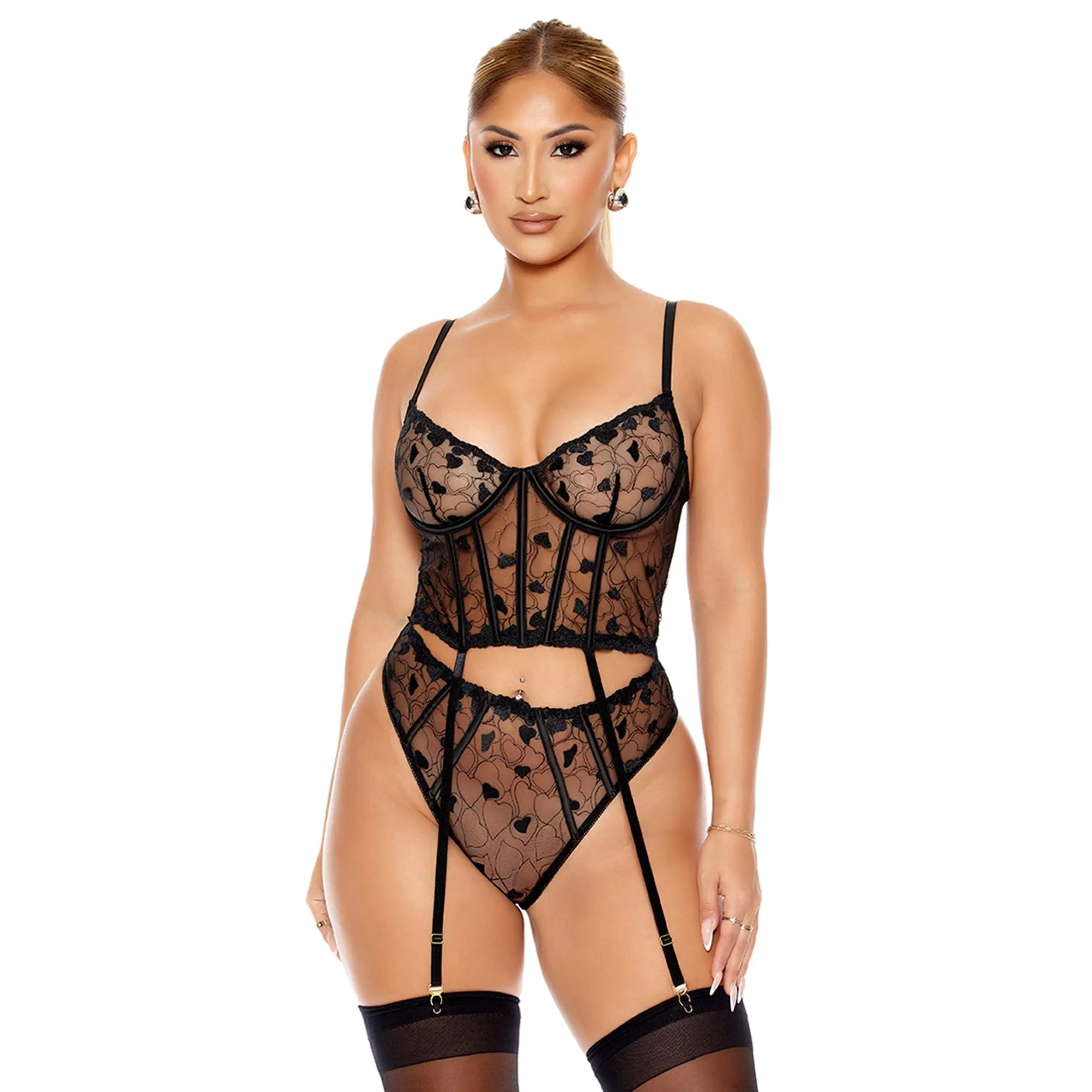 Heart Embroidered Bustier