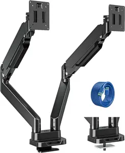 Dual  Mount Fits Max 39" Computer Screen, Hold 4.4-33 lbs Each Ultrawide Desk Mount, Adjustable Gas Spring Double  Arm,  Stand for 2 Monitors with USB, VESA