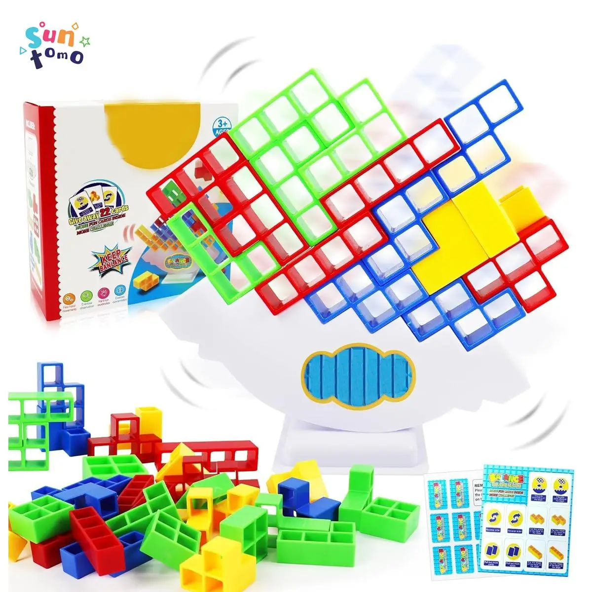 Suntomo Balance Board Games, Balancing Games, for Kids, Adults, Friends, Team, Classroom, Family and Parties, for Family Game Nights
