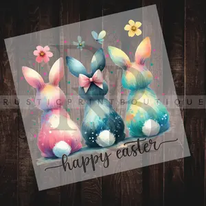 Easter DTF Happy Easter DTF Heat Transfer Easter Bunny DTF