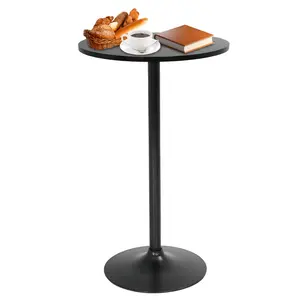 Round Bar Table 40" Height Modern Pub Table with Solid Top and Sturdy Metal Base, High Top Table for Kitchen, Dining Room, Bistro, Cocktail