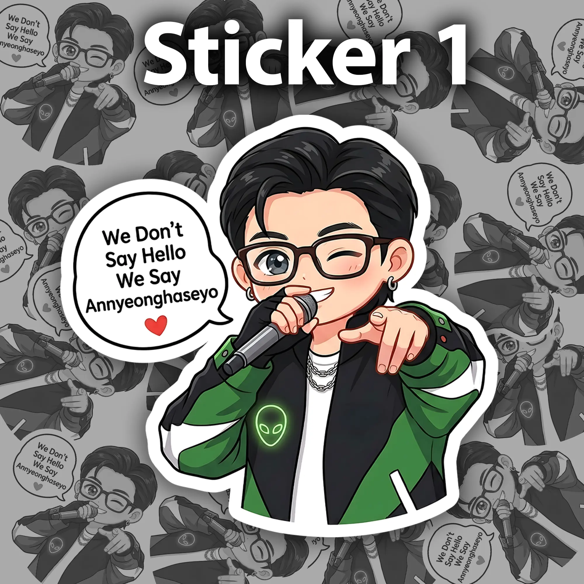 [Die-cut Sticker] We Don't Say Hello We Say Annyeonghaseyo Sticker, Kpop Music Sticker