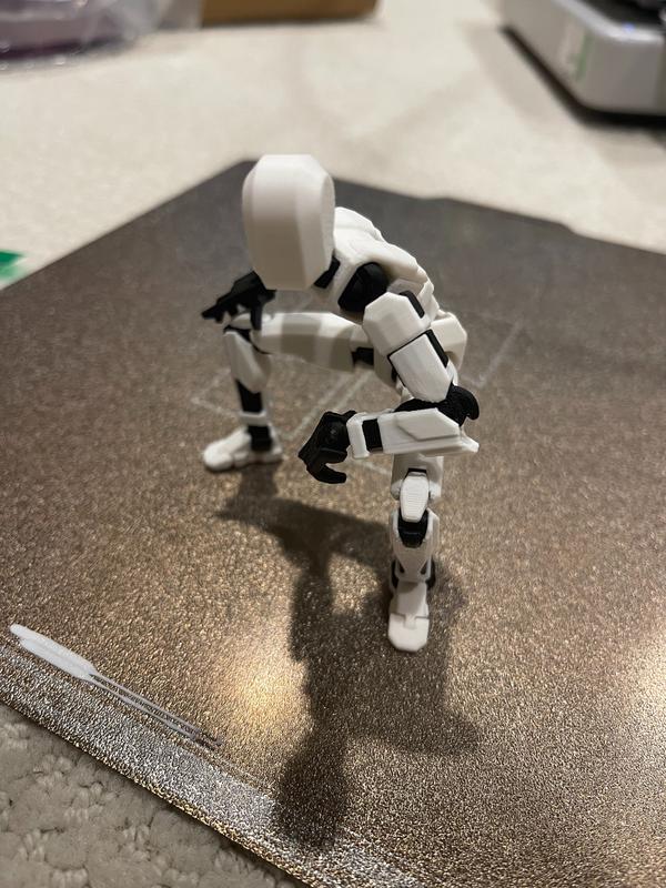 3D Printed Dummy 13 Action Figure with Moveable Joints White and Black Collectible Toy 5 Inch Tall Eco-Friendly PLA Material