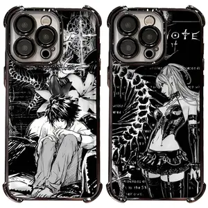Anime Death Note Light Yagami Amane M-Misa Gotic Cool Phone Cases For iPhone 17 16 15 14 13 12 11 Promax Pro Air Plus Shockproof Black TPU Cover Protection Best Gifts For Valentine Christmas Birthday Halloween