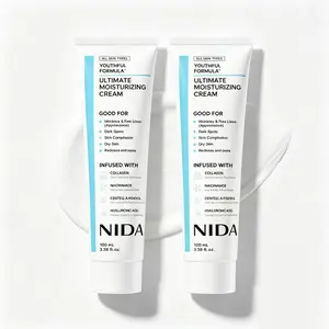 2Packs-NIDA Youthful Formula Ultimate Moisturizing Cream (100mL) / Collagen, Niacinamide, Centella Asiatica, Hyaluronic Acid / Wrinkles, Dark Spots, Skincare Hydrating Daily Moisturizer Moisture Hydrate
