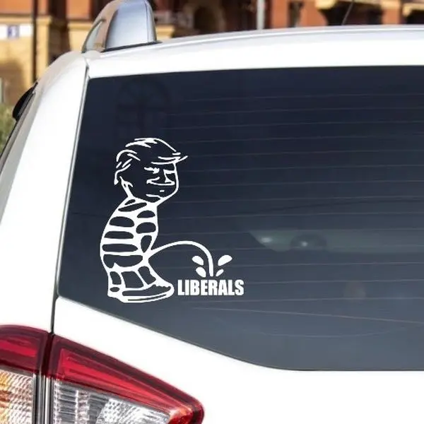 Donald Trump Peeing On Liberals Decal / Sticker For Car, Laptop Etc. Vehicle Exterior Decoration
