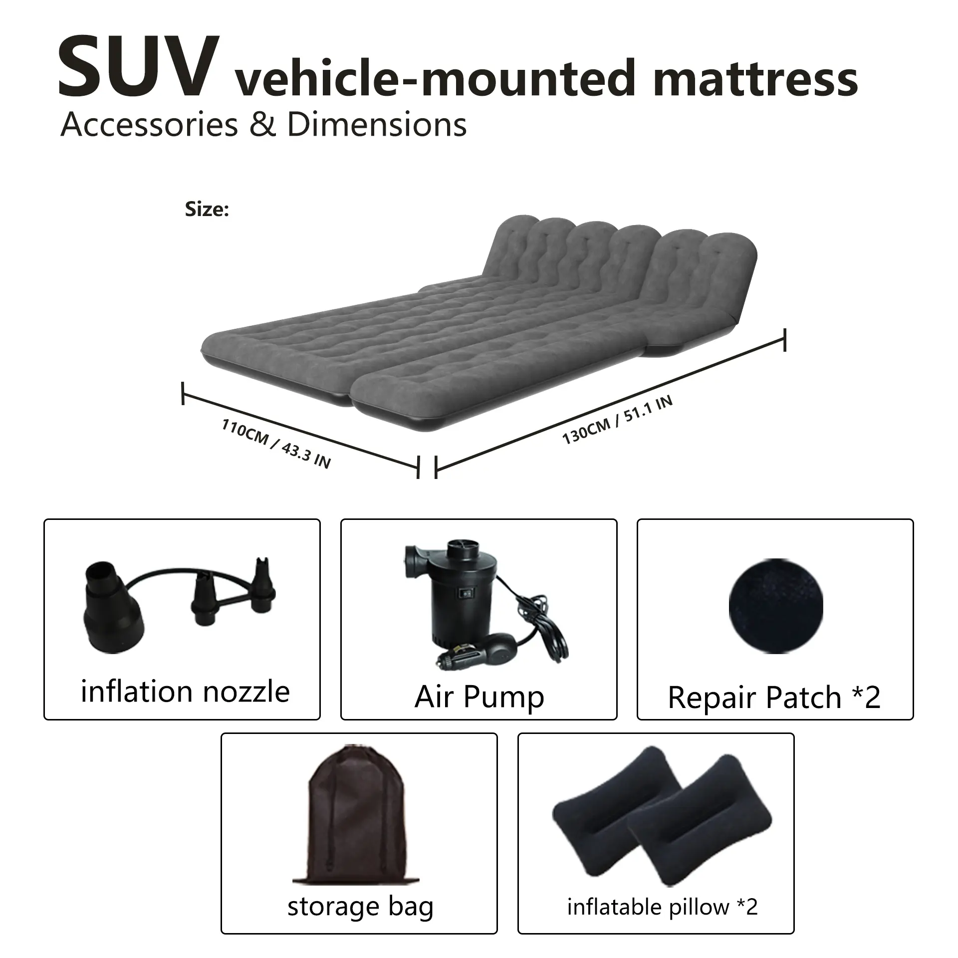 Ergonomic Foldable Air Mattress – Portable Inflatable Bed for Home, Travel & Camping