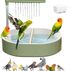 Parrot Shower, Automatic Parrot Bird Bath with Pump, Circulating Shower Fountain with Faucet, Indoor Parrot Bathtub for Budgies, Cockatiels, Lovebirds, Conures & African Grey Parrots, Bird Supplies