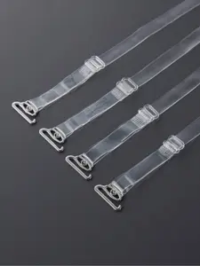 Women's Strapless Bra Straps Set, Clear Invisible Ultra-Thin Design, Non-Slip Shoulder Clips, Adjustable for Comfortable Wear, Transparent Adjustable Strap